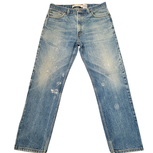 Levi's 505 Regular Fit Distressed Men's Jeans 36/32. Excellent Condition Pre-own - Picture 1 of 8